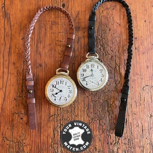 Custom leather pocket watch lanyards wear your pocket watch with jeans image 1