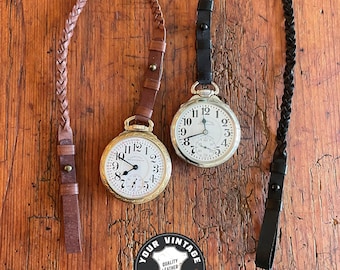 Custom leather pocket watch lanyards - wear your pocket watch with jeans!