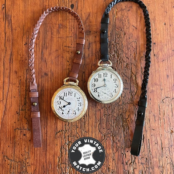 Custom leather pocket watch lanyards - wear your pocket watch with jeans!