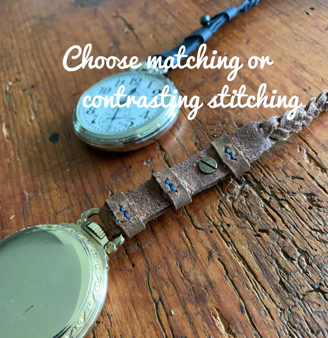 Leather Pocket Watch Lanyards Custom Made Etsy