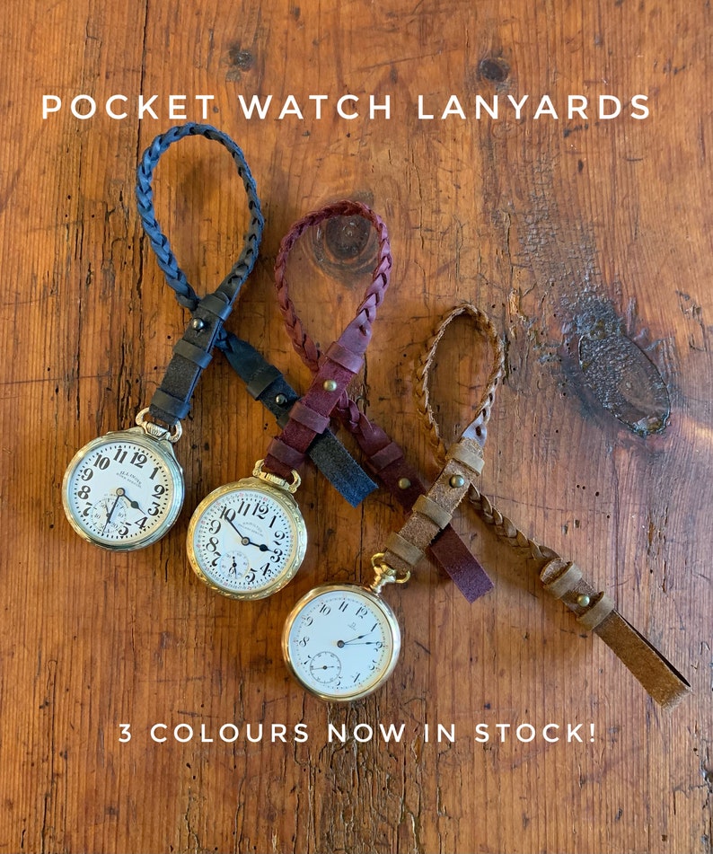 Leather pocket watch lanyards custom made Etsy