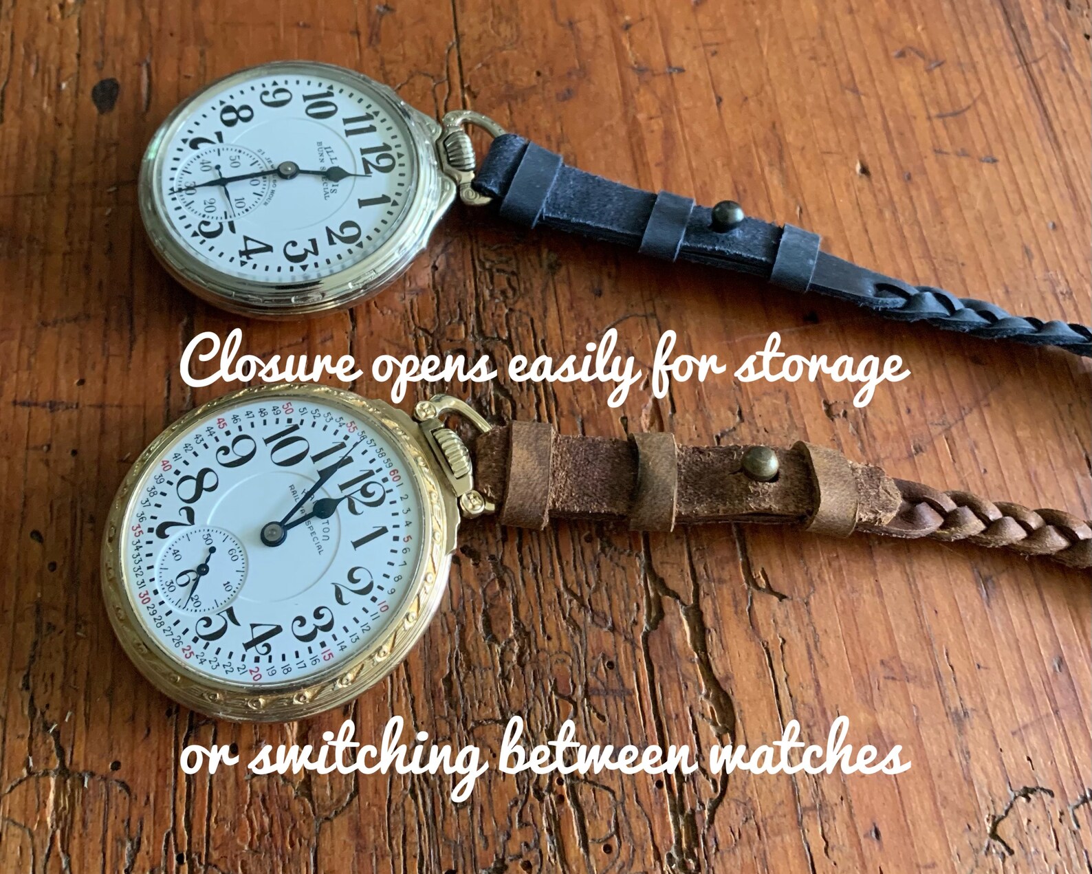 Leather Pocket Watch Lanyards Custom Made Etsy