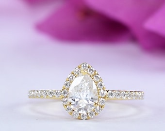 Pear Cut Diamond Ring, Diamond Ring, Dainty Pear Ring, Diamond Solitaire Ring, Pear Engagement Ring, Delicate Pear Ring, Rings for Women