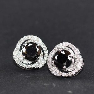 Black Diamond Earrings, Black Diamond Stud Earrings, Stud Earrings, Diamond Earrings, Gift Idea, Diamond Stud Earrings, Gift for her