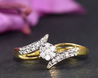 Gold Diamond Ring, Wedding Ring, Engagement Ring, Rings for Women, Gift Idea, Diamond Solitaire Ring, Gift For Her