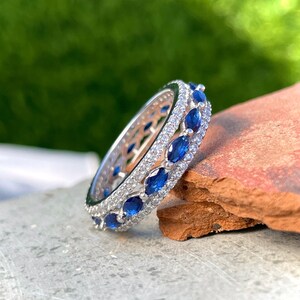 Stacking Sapphire Eternity Ring, Dainty Ring, Marquise Sapphire Band, Stacking Ring, Eternity Band, Gold Eternity Ring, Gift For Her