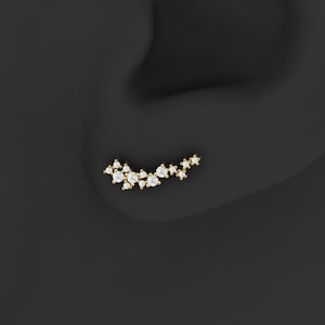 Diamond Cartilage Earring, Diamond Helix Piercing, Diamond Conch Earring, Stud Earrings For Women, Diamond Earrings, Gift For Her
