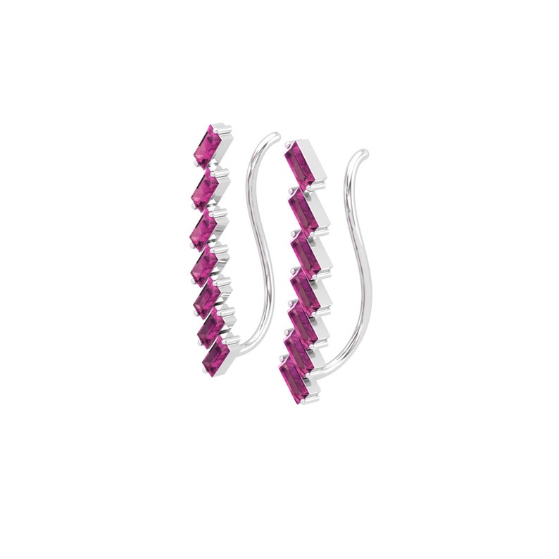 16G Earrings For Women Tourmaline Cartilage Earring Baguette Tourmaline Helix Earring Helix Earring Lobe Piercing