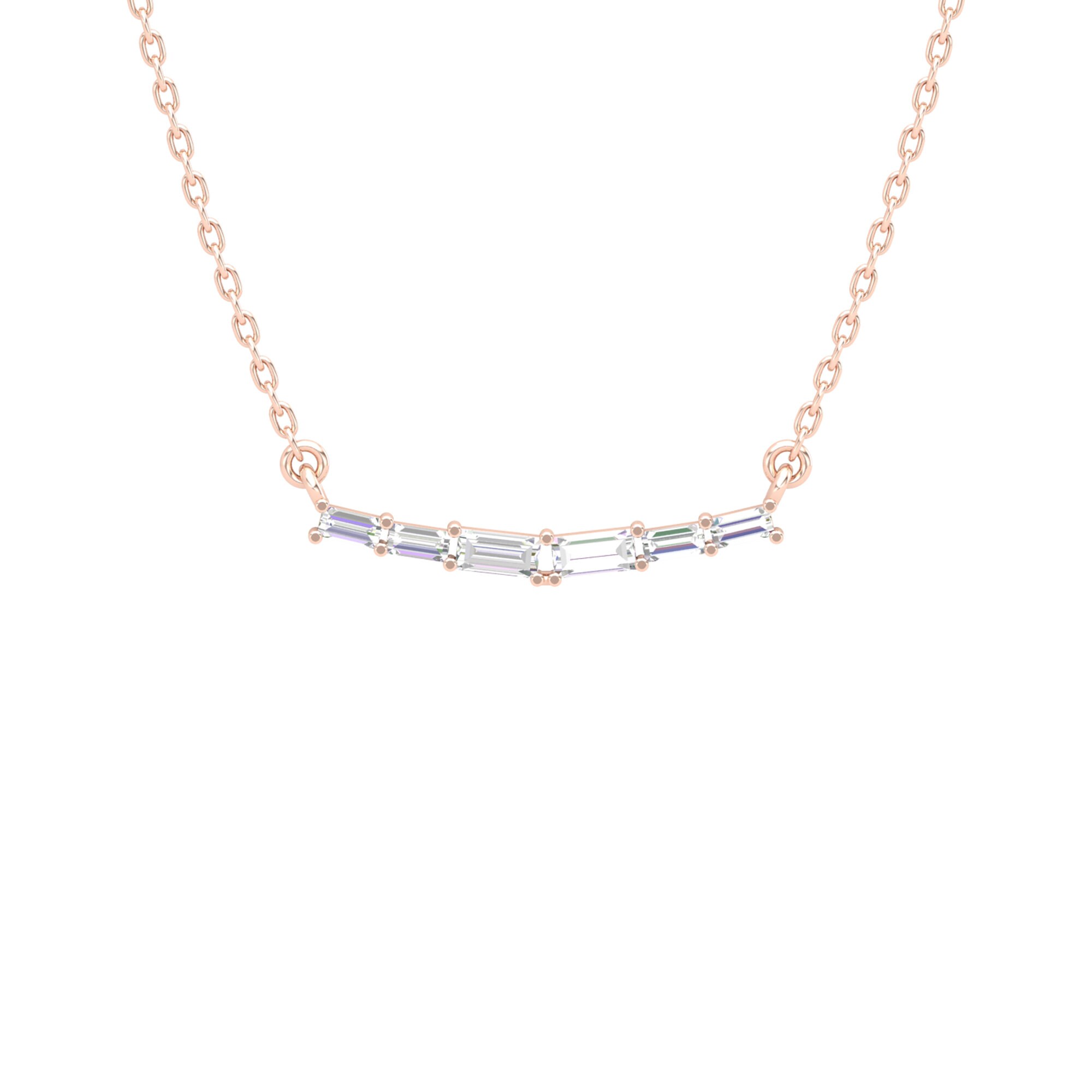 Diamond 14K Gold Necklace Dainty Diamond Pendant Necklace Etsy