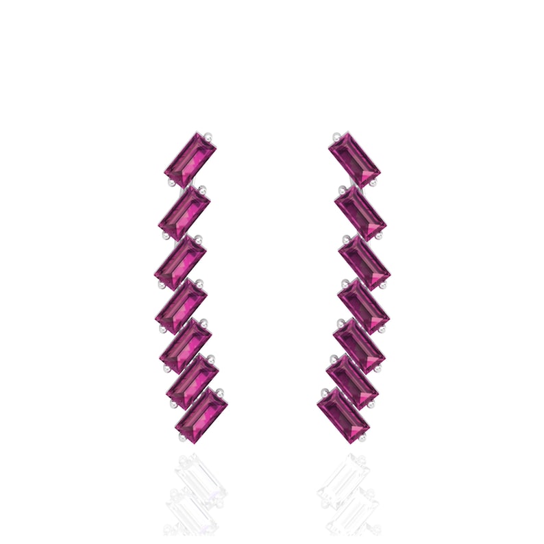 16G Earrings For Women Tourmaline Cartilage Earring Baguette Tourmaline Helix Earring Helix Earring Lobe Piercing