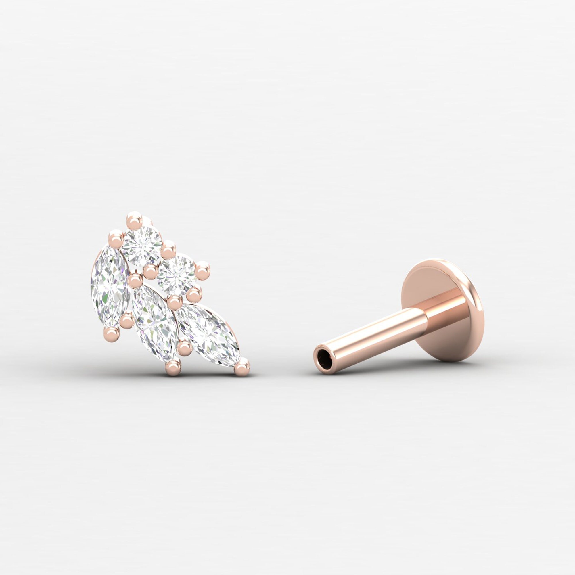 Diamond Cartilage Piercing Diamond Tragus Earring Helix Stud Etsy