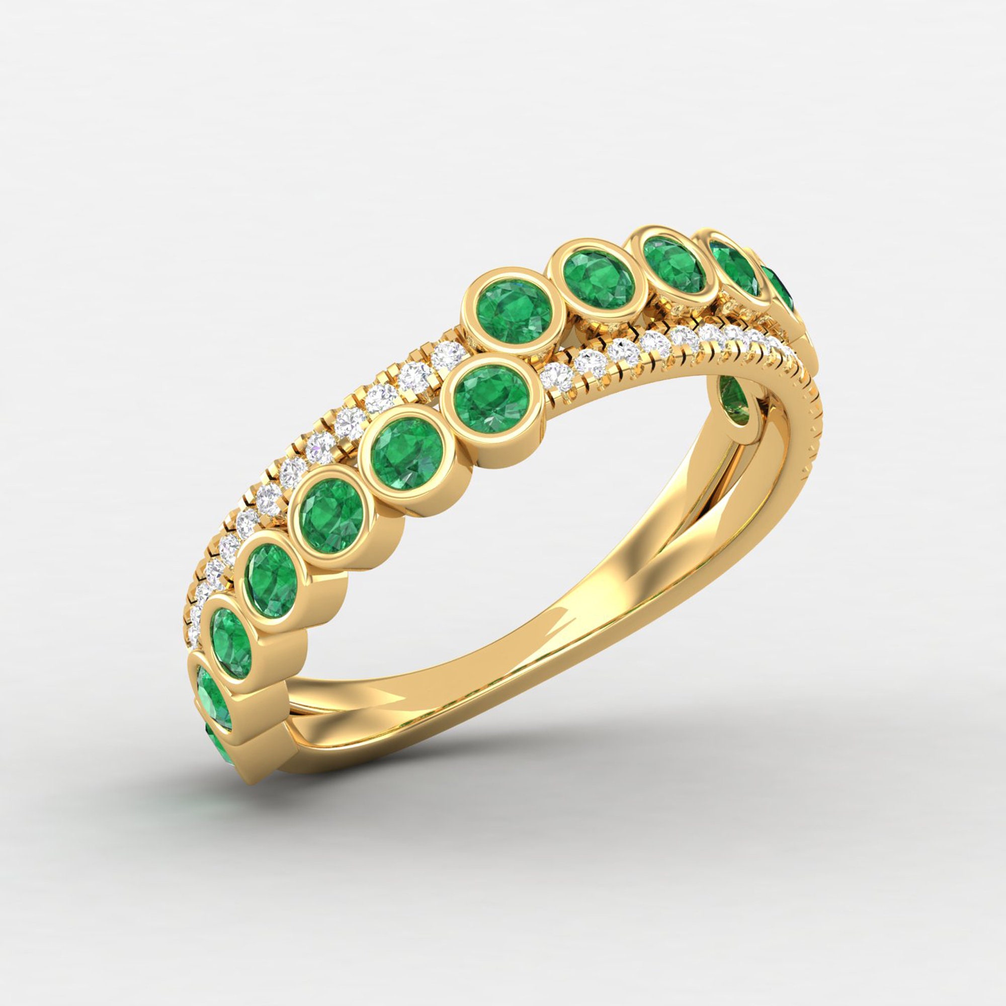 Bezel Emerald Ring Dainty Emerald Statement Ring For Women Etsy