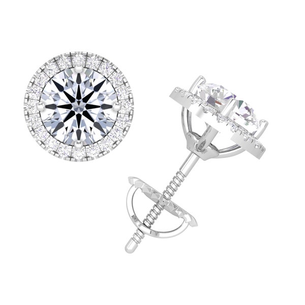 D Color VVS1 1ct Moissanite Stud Earrings 925 Sterling Silver Wedding Gift main image 0