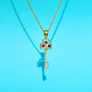 Dainty Lock & Key Necklace - Gold Finish Charm Necklace - Shop Ringmasters