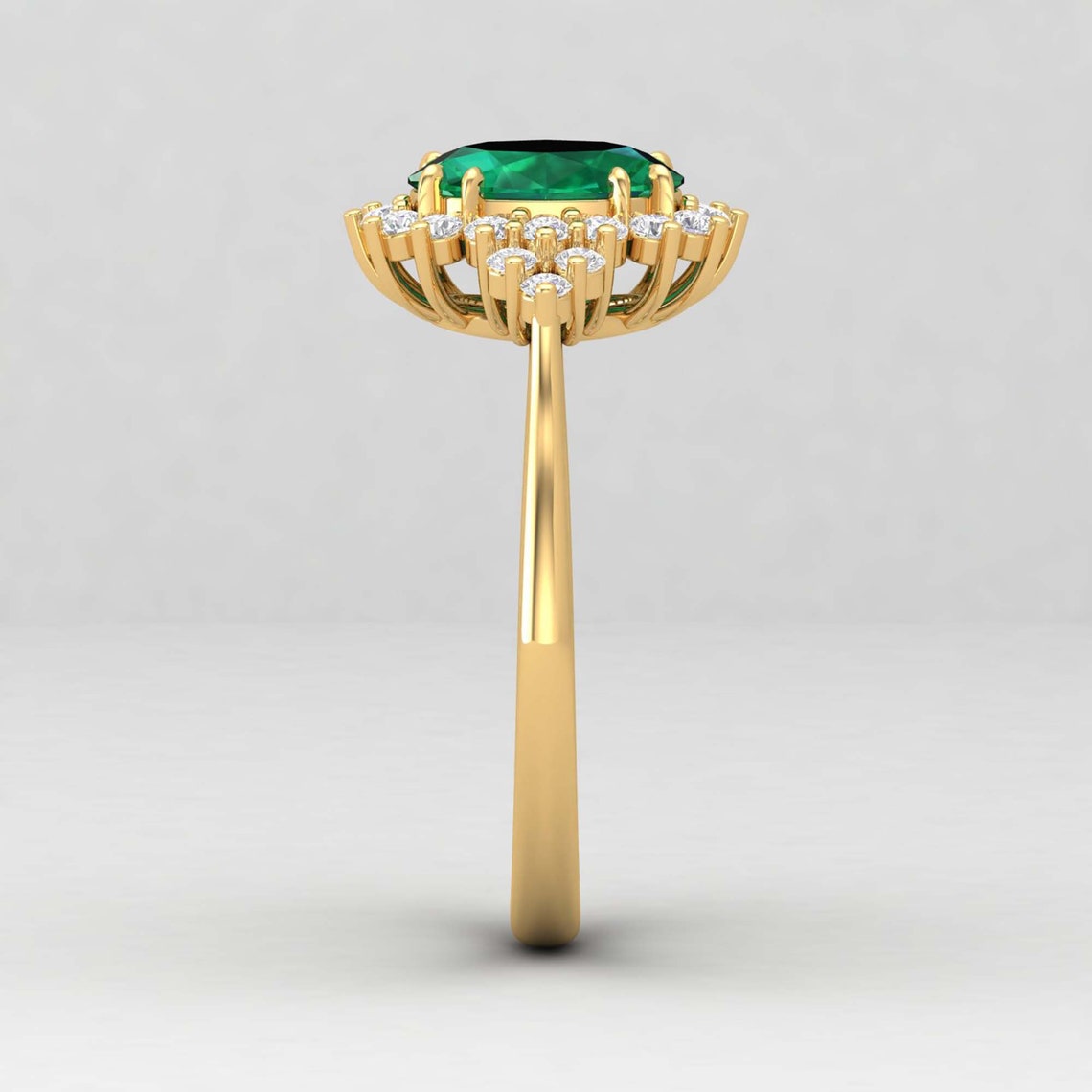 1.25CT Oval Emerald Wedding Ring 14k Gold Ring Vintage | Etsy