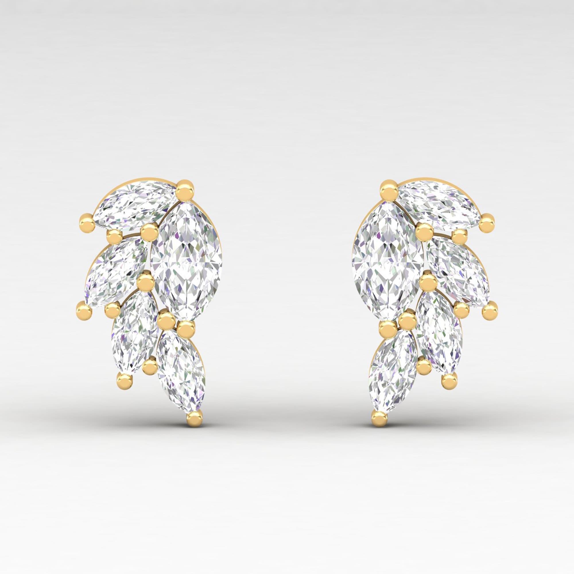 Diamond Cartilage Earring Diamond Helix Earring Gold Earring Etsy