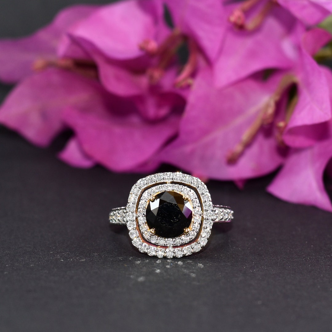 Black Onyx Ring, Engagement Ring, Solitaire Stacking Ring, Gemstone