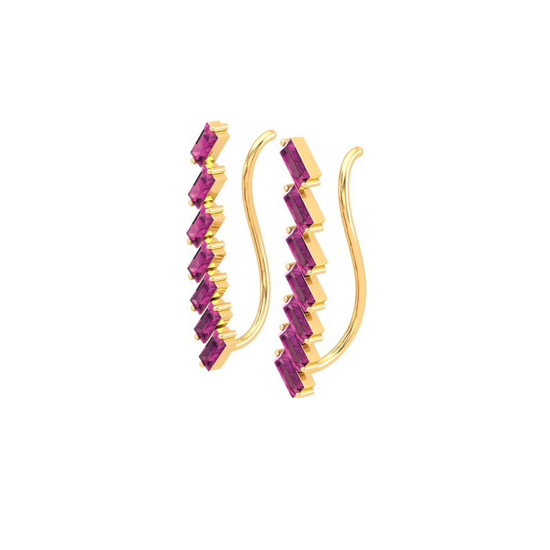 16G Earrings For Women Tourmaline Cartilage Earring Baguette Tourmaline Helix Earring Helix Earring Lobe Piercing