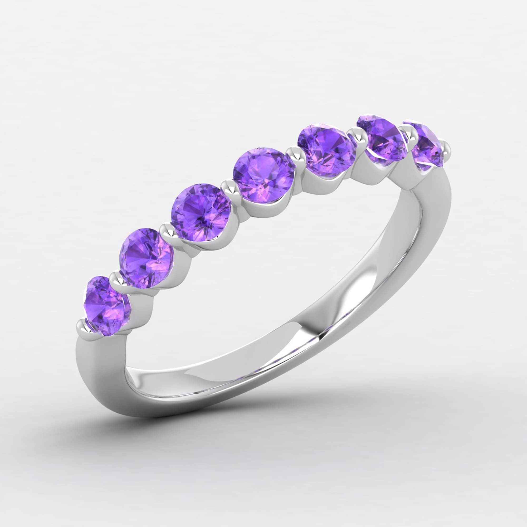 3MM Amethyst Promise Ring Solid 14k Gold Ring Minimalist Etsy