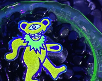 Subtronics hat pin Dead bear neon rainbow dubstep merch, edc, edm, lost lands, electric forest merch, rave merch