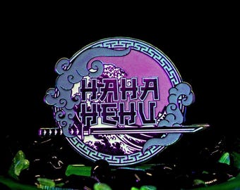 HAHAHEHU Subtronics rainbow hat pin glows in the dark riddim, dubstep merch, edc, edm, lost lands, electric forest merch, rave merch
