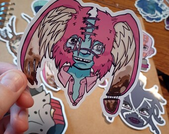 Bunny Ears Helmet, Creepy Kid Sticker