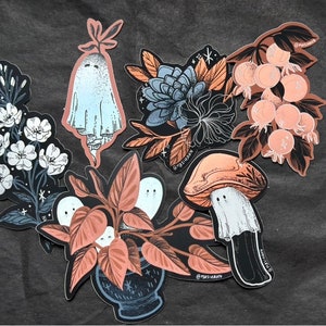 Metallic Ghosts and Flowers Sticker Pack