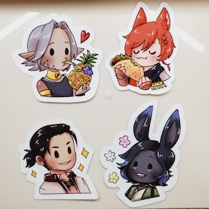 Final Fantasy 14 FFXIV Dawntrail Trailer Pals Stickers and Set