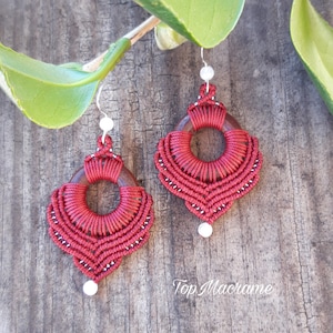 Macrame Earrings, Boho Jewelry, Handmade Jewelry