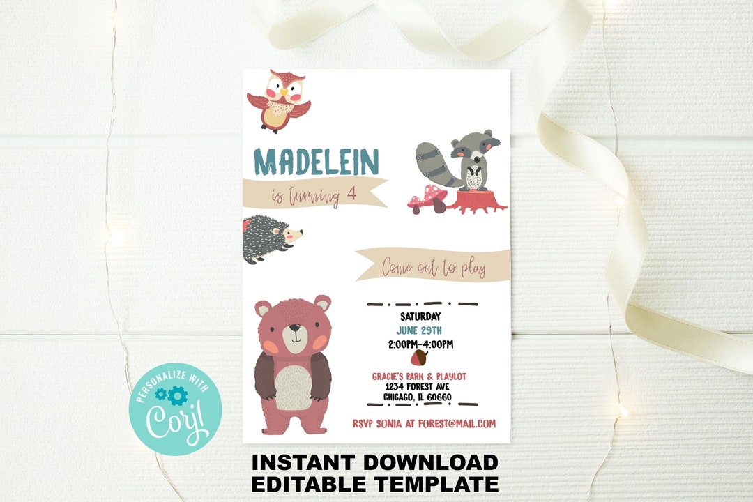 EDITABLE Party Birthday Invitation Printable Digital - Etsy