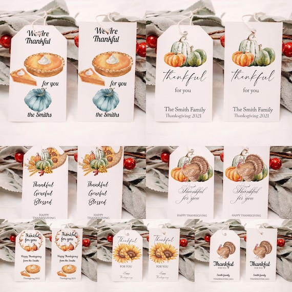 Fall Thankful Gift Tag Bundle, Printable Thankful Tag, Friendsgiving ...