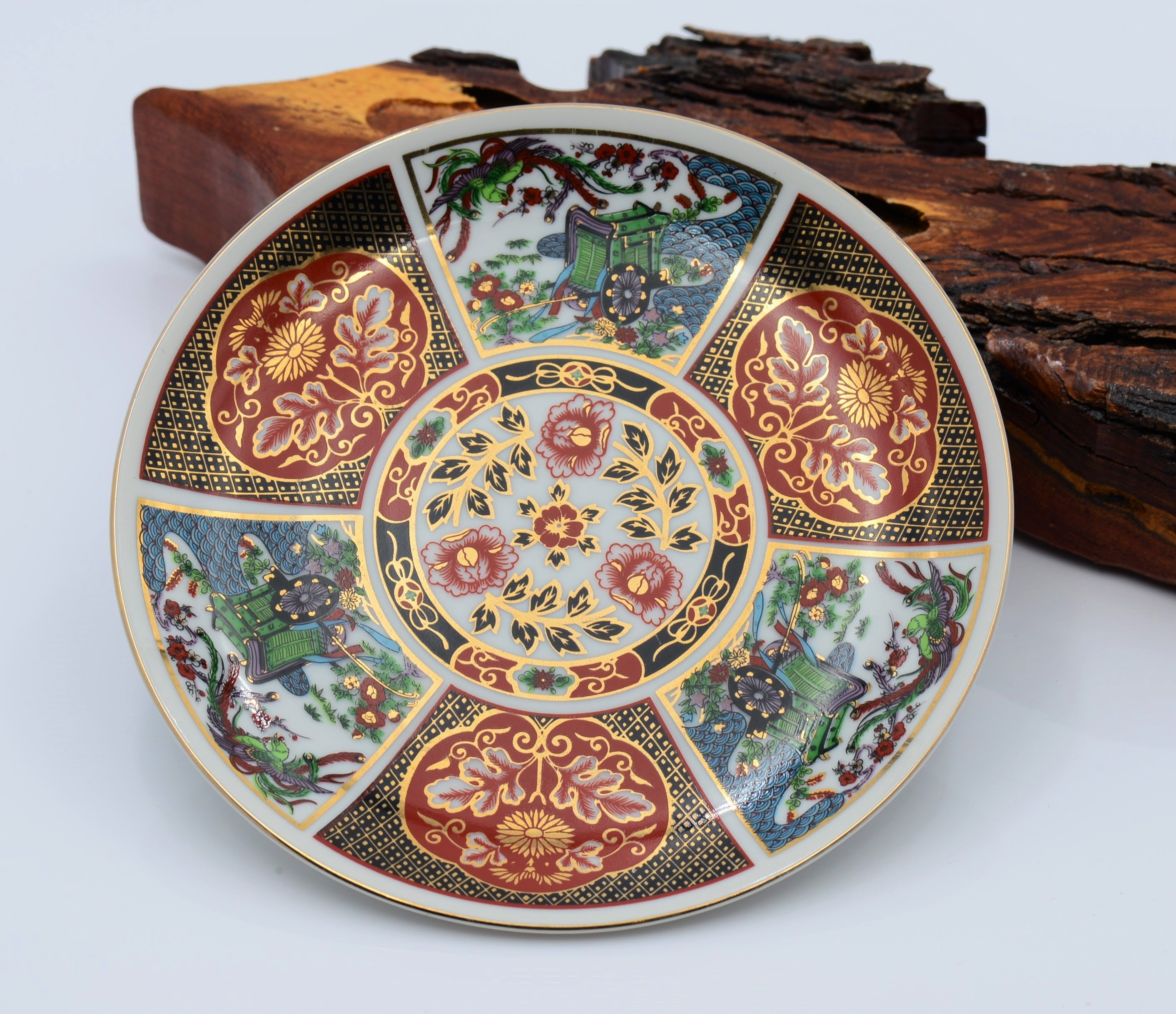 Imari Style Decorative Plate With Floral Design Vintage Japan Etsy