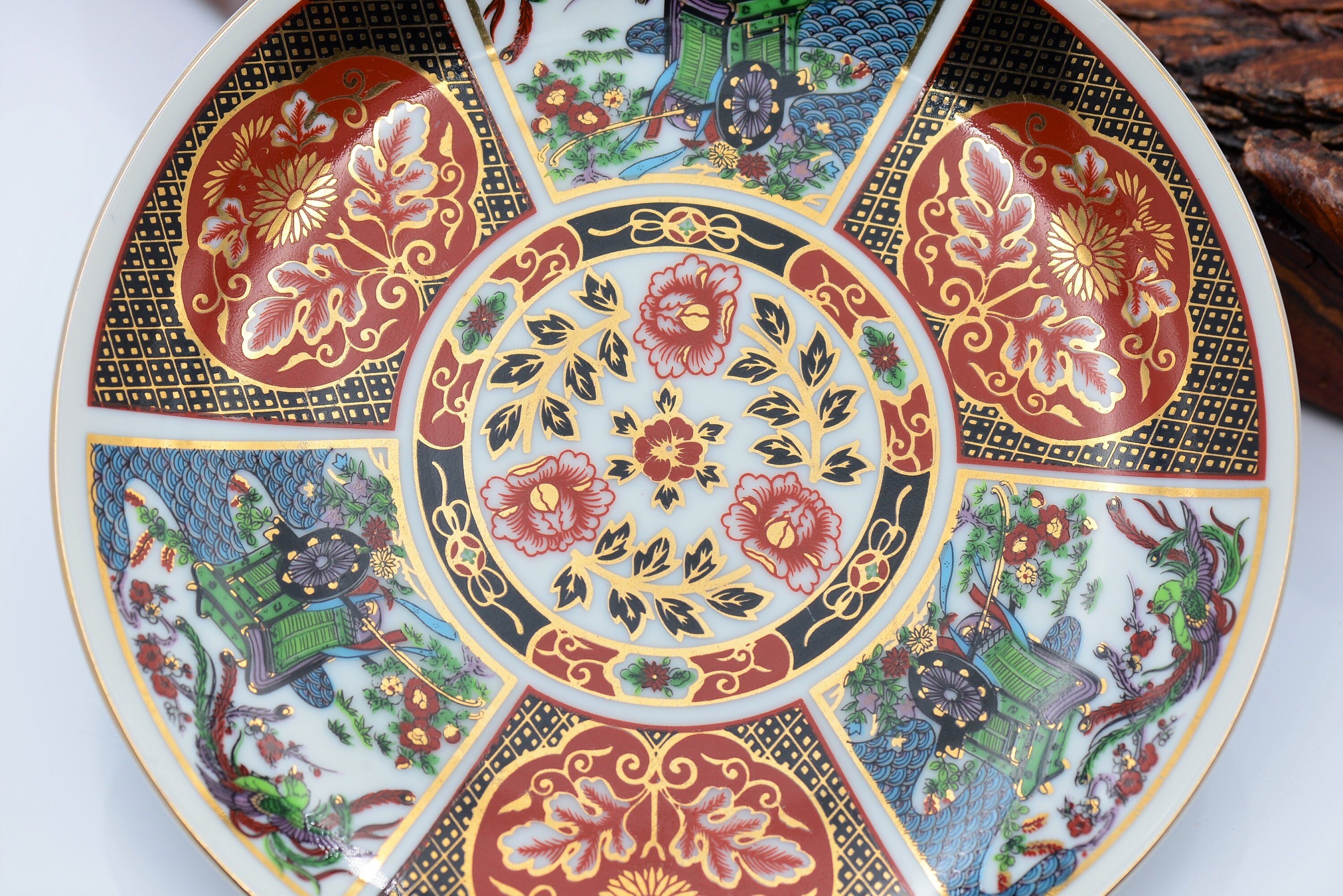 Imari Style Decorative Plate With Floral Design Vintage Japan Etsy