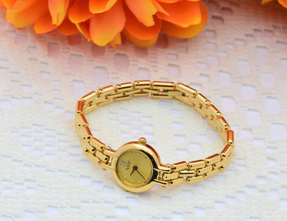 vintage gold bulova women's watch