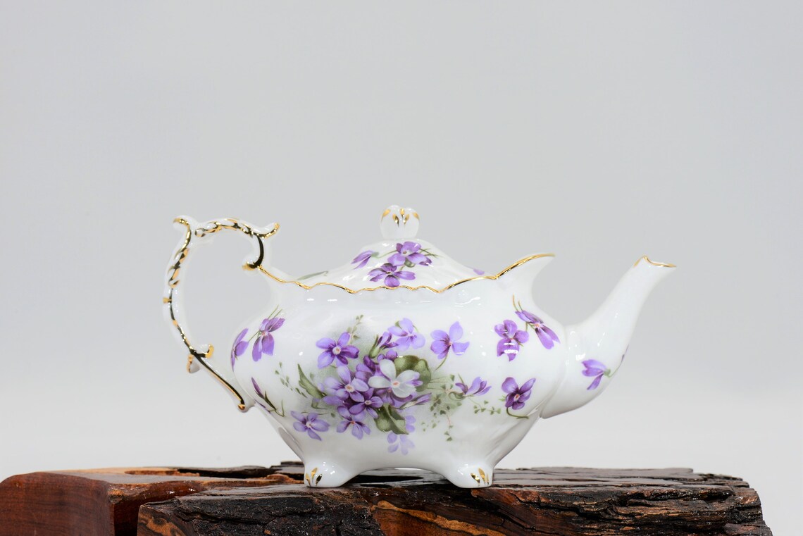 Hammersley Victorian Violets Teapot Vintage Ultra Rare Etsy