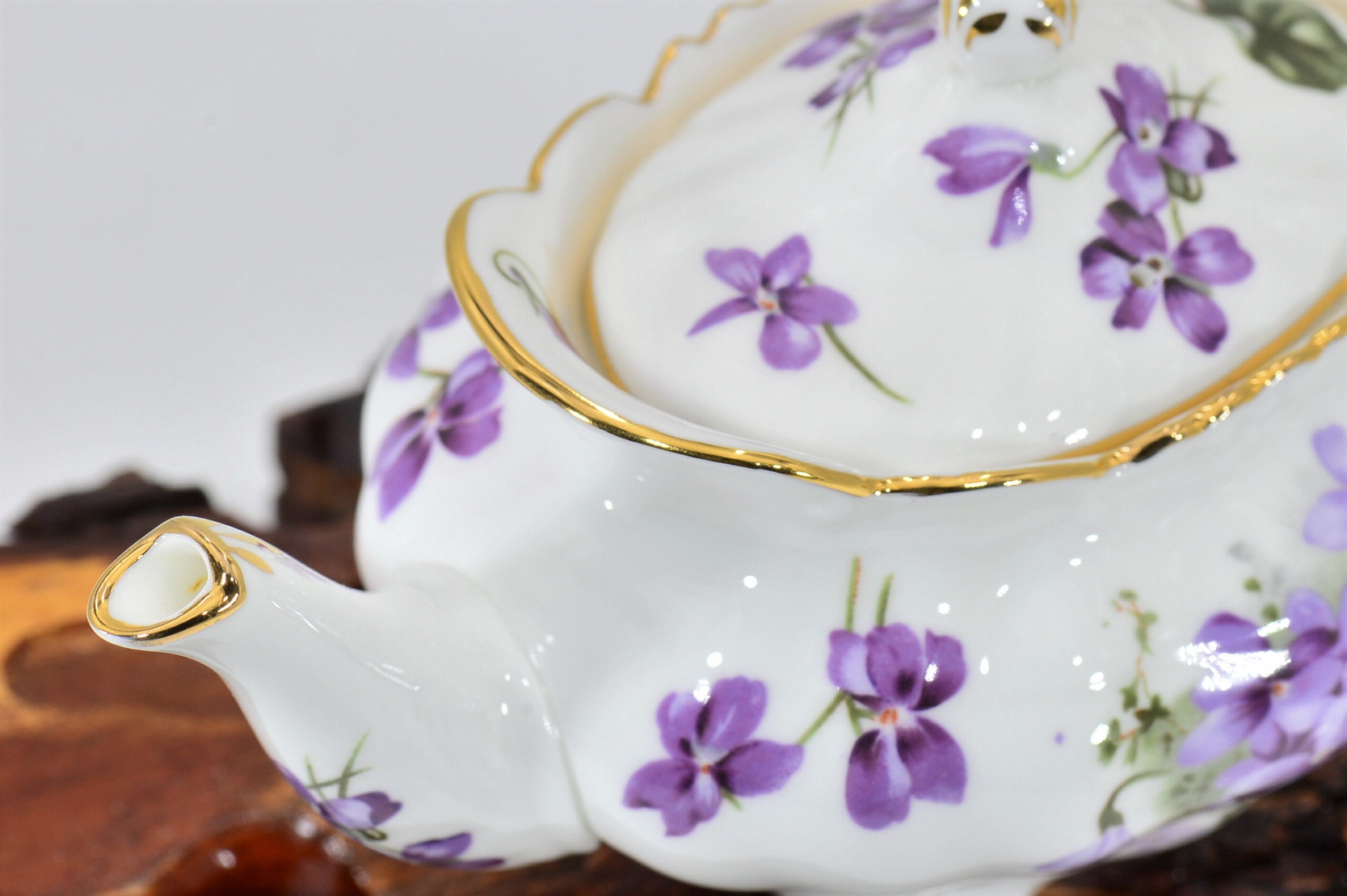 Hammersley Victorian Violets Teapot Vintage Ultra Rare Etsy