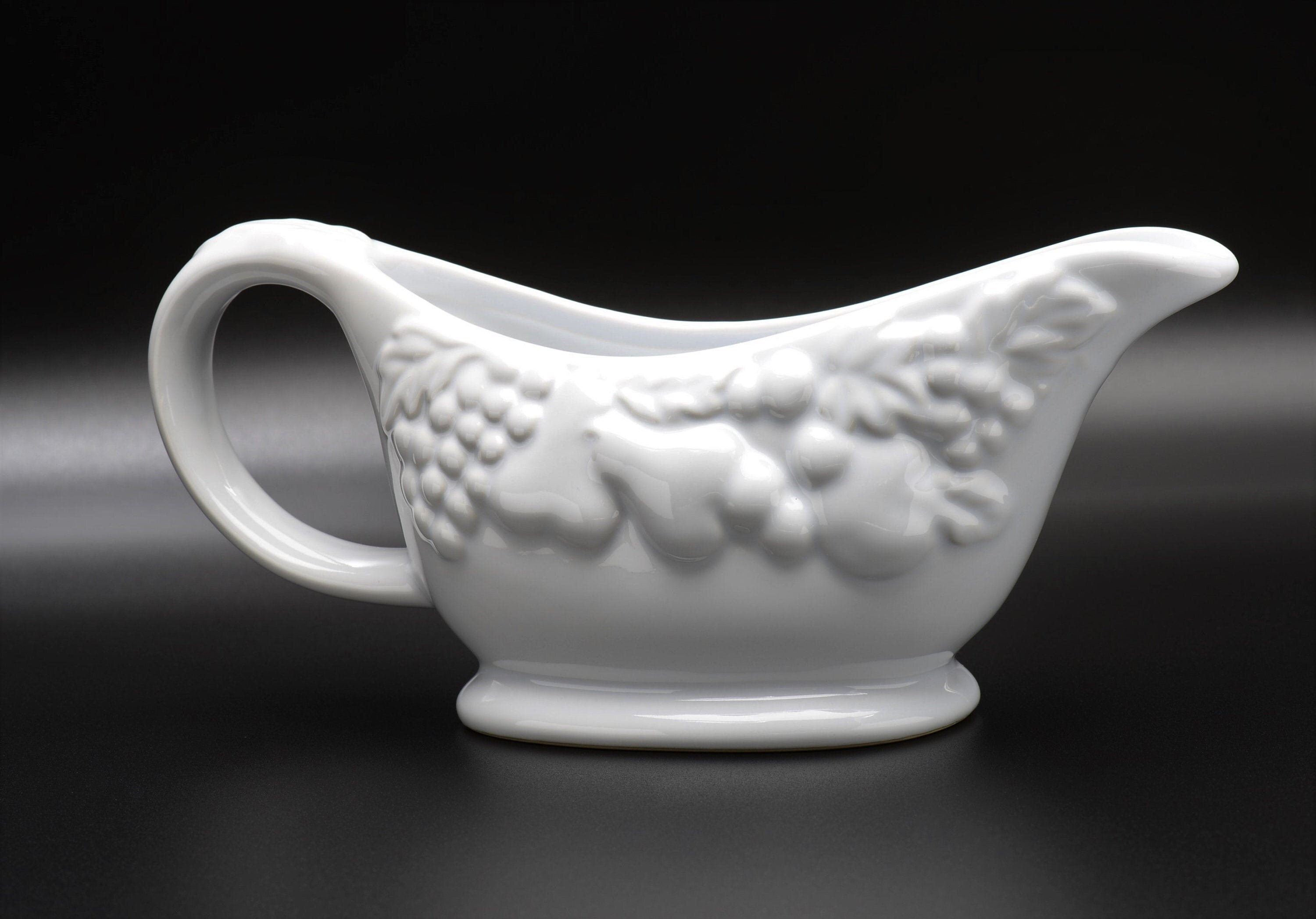 White Gravy Boat Vintage Gibson Gravy Boat Classic Fruit Etsy UK
