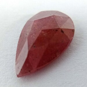 Red Ruby Teardrop Gemstone Facet Mozambique