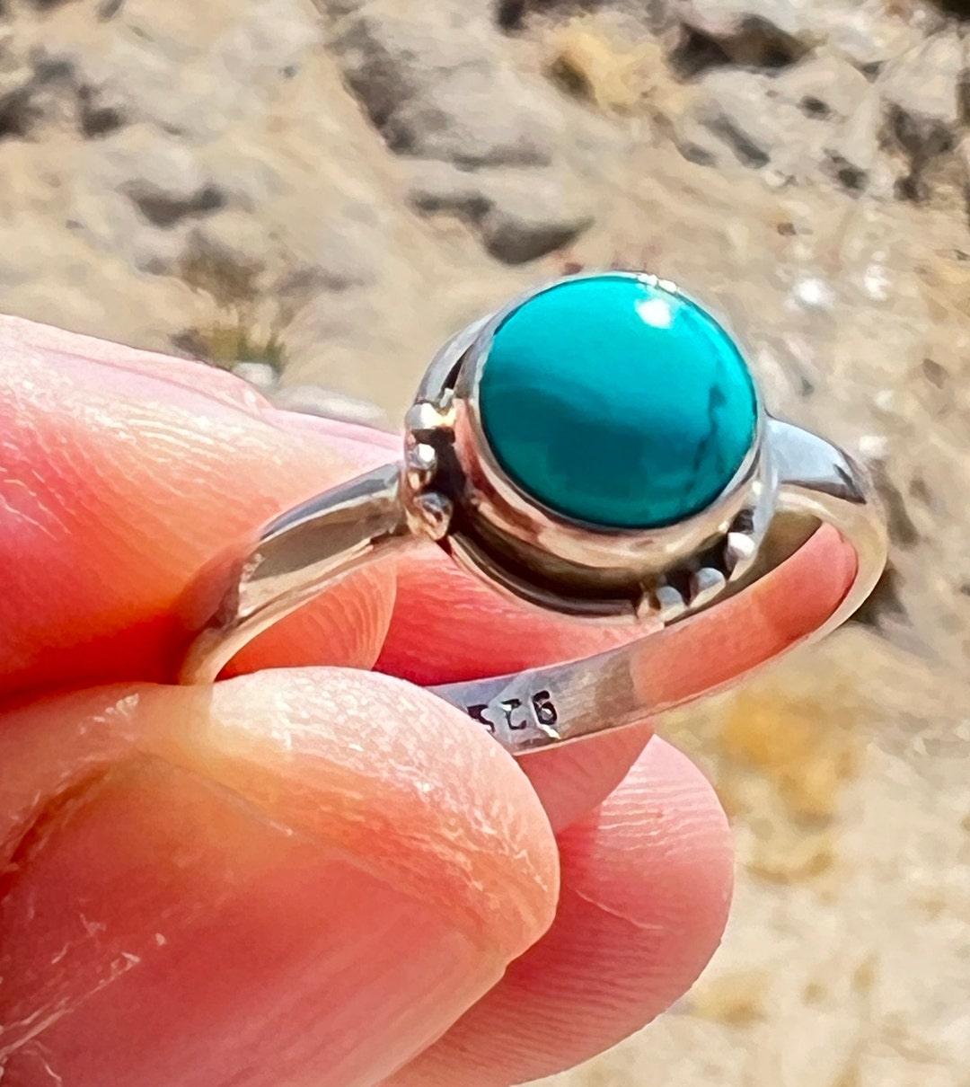 Handmade Kingman Arizona Blue Turquoise Sterling Silver Ring - Etsy