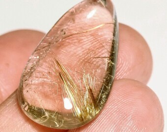 Natural Golden Rutilated Quartz Cabochon 22cts