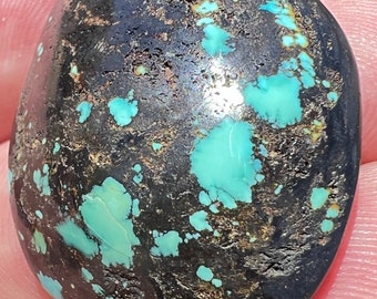 Cabochon fait main turquoise Hubei non traité 62 cts