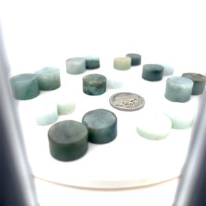 Jadeite Stone Plugs Making Material Type A Burmese Jade Rounds 10pr