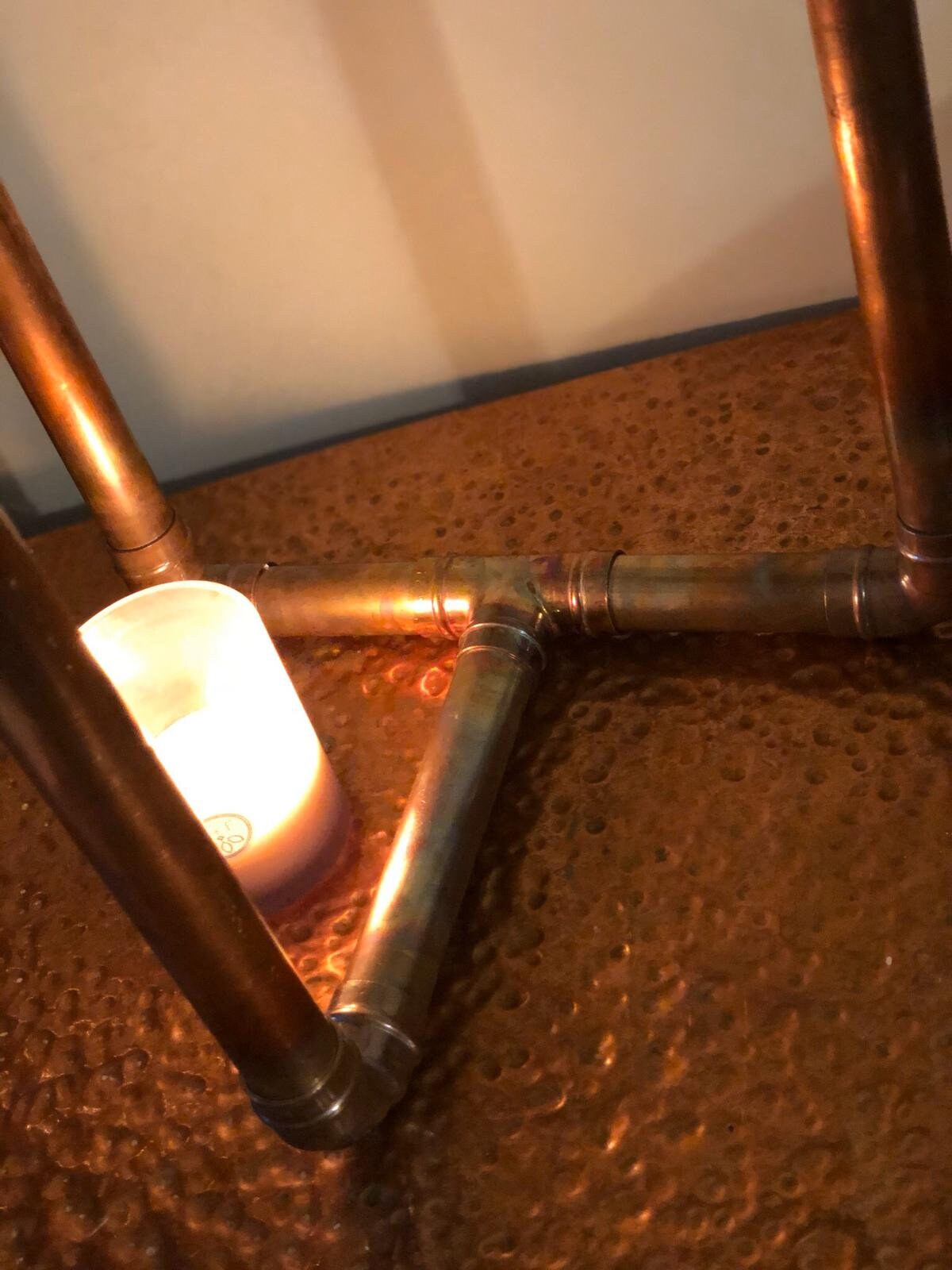 Copper pipe side table Etsy