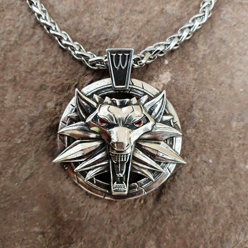 The Witcher Pendant Sterling silver 925 Wild Hunt III Necklace Etsy