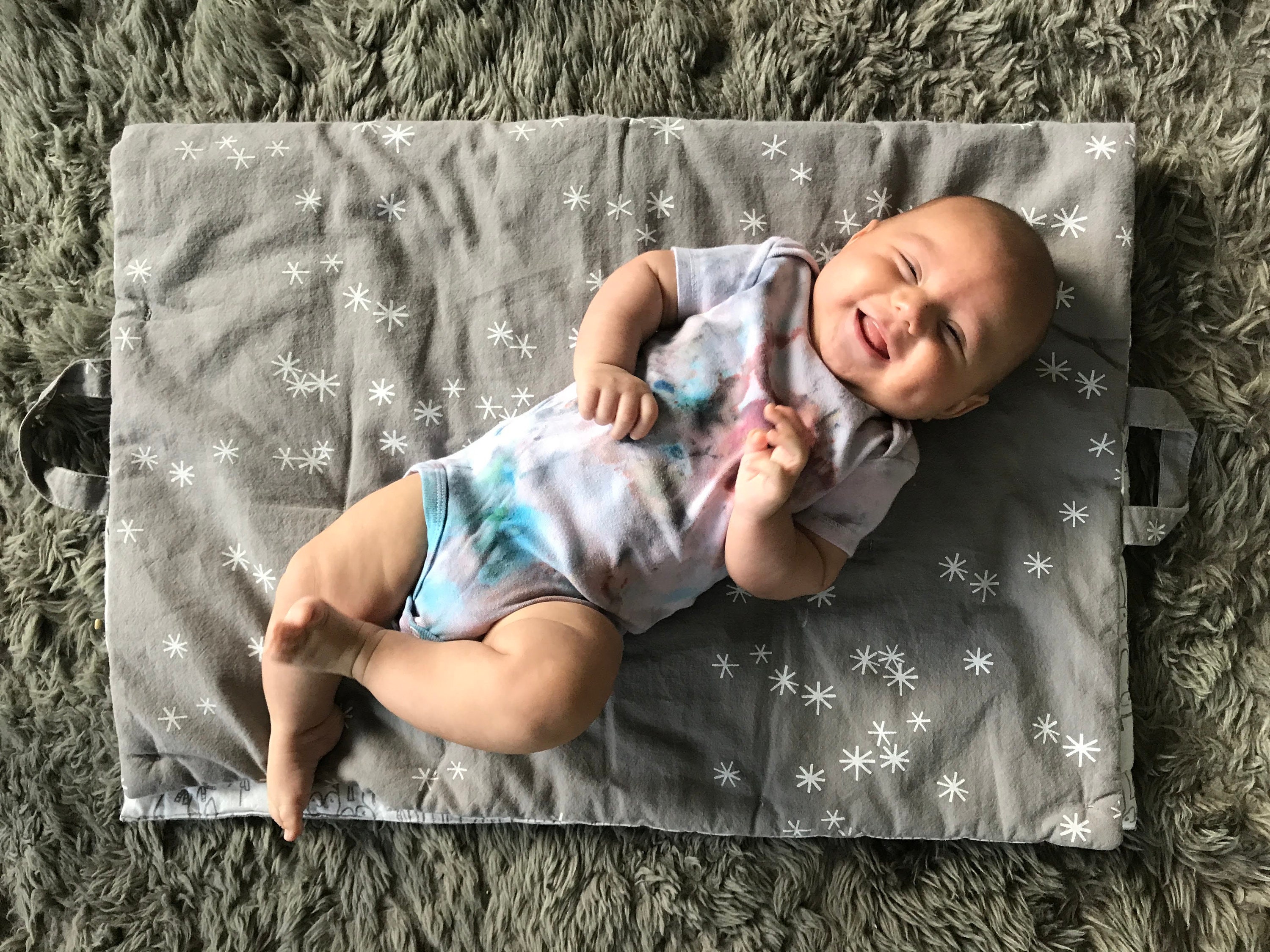 Hand Dyed Burp Cloth // Ice Dye / Tie Dye / Baby / Unisex / Organic