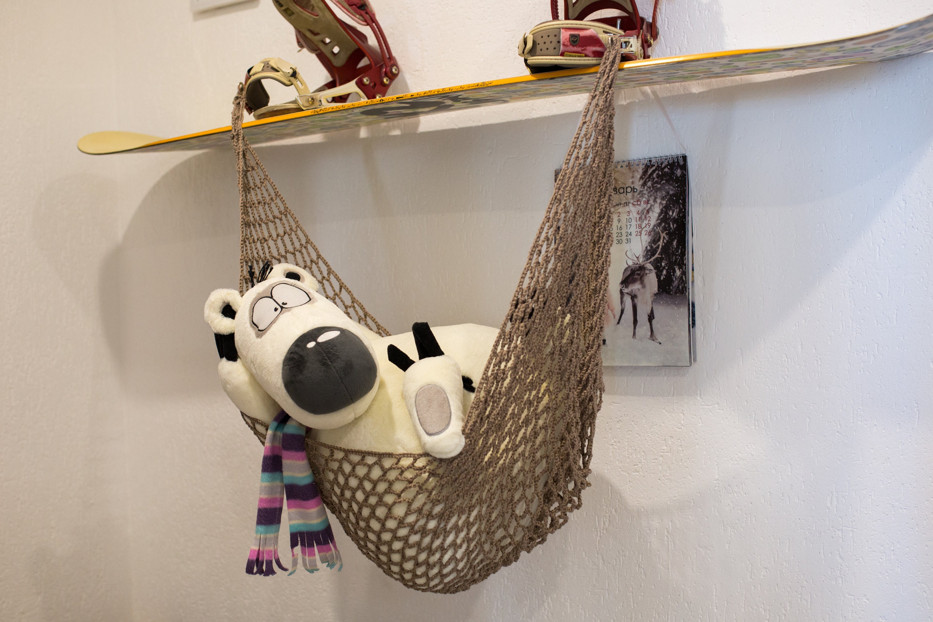 Crochet Toy hammock / 3 wall hooks included/ soft toy storage. Etsy