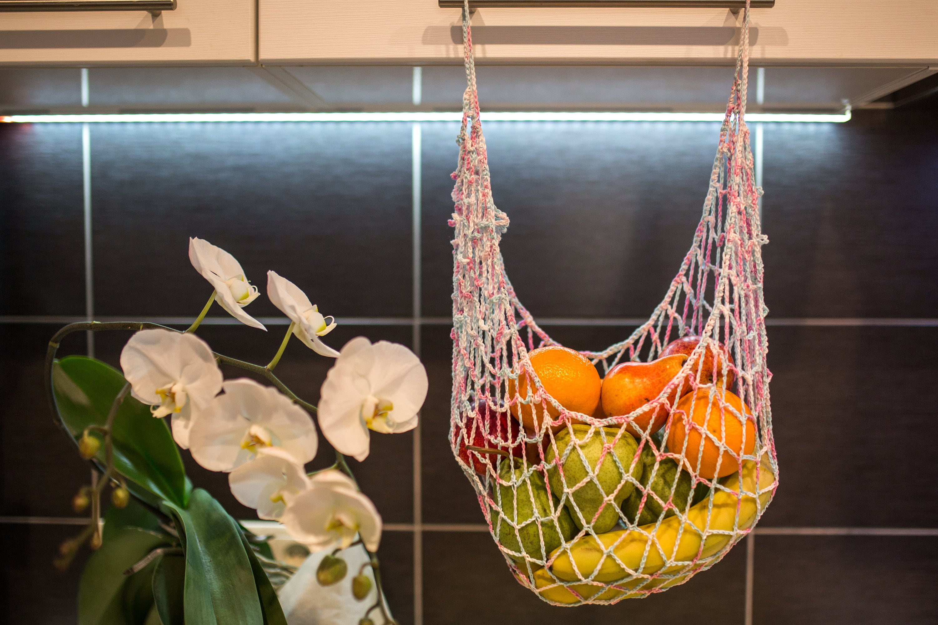 Hanging fruit basket Fruit hammock banana hanger Etsy