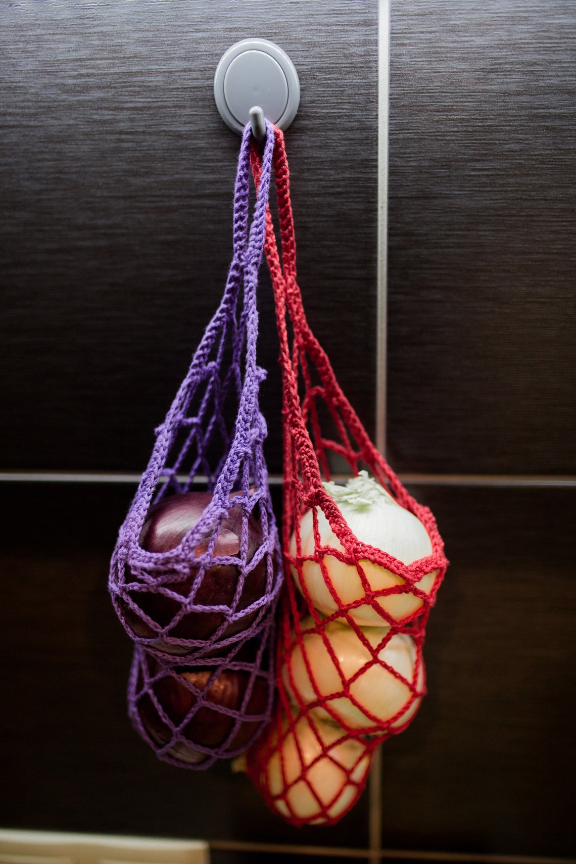Onion bag hanging basket kitchen potato onion storage Etsy