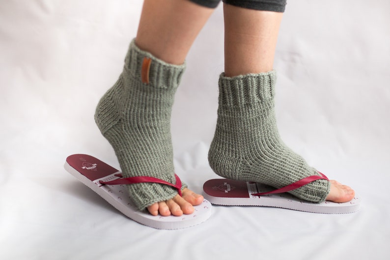 Flip Flop Socks toeless socks women gray Etsy