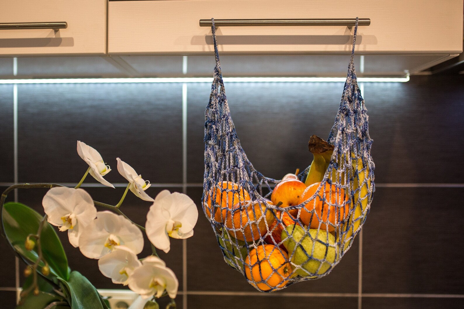 Hanging fruit basket Fruit hammock banana hanger Etsy